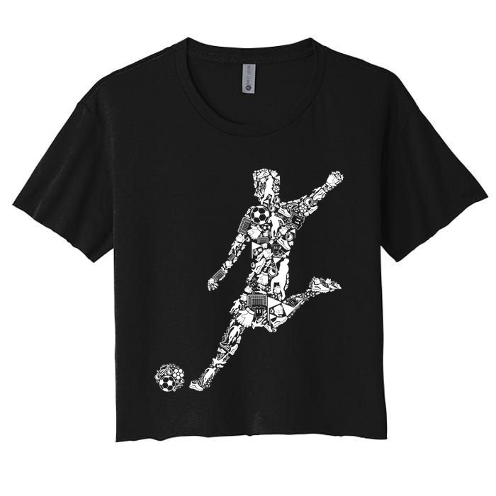 Soccer Player Boys Kids Youth Men TShirt Women's Crop Top Tee