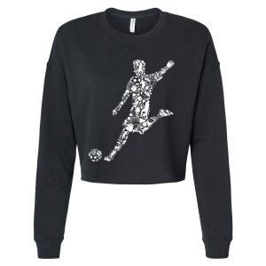 Soccer Player Boys Kids Youth Men TShirt Cropped Pullover Crew