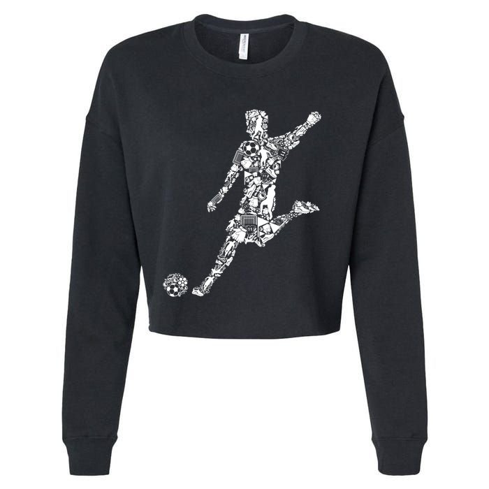 Soccer Player Boys Kids Youth Men TShirt Cropped Pullover Crew