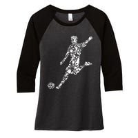 Soccer Player Boys Kids Youth Men TShirt Women's Tri-Blend 3/4-Sleeve Raglan Shirt