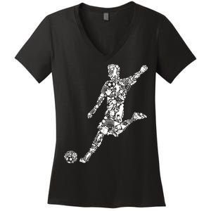 Soccer Player Boys Kids Youth Men TShirt Women's V-Neck T-Shirt