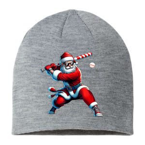 Santa Playing Baseball Christmas Baseball Player Sustainable Beanie