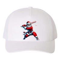 Santa Playing Baseball Christmas Baseball Player Yupoong Adult 5-Panel Trucker Hat