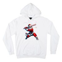 Santa Playing Baseball Christmas Baseball Player Hoodie