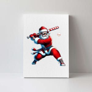 Santa Playing Baseball Christmas Baseball Player Canvas