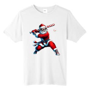 Santa Playing Baseball Christmas Baseball Player Tall Fusion ChromaSoft Performance T-Shirt