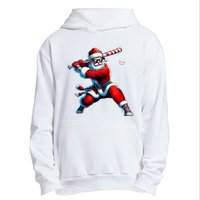 Santa Playing Baseball Christmas Baseball Player Urban Pullover Hoodie