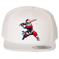 Santa Playing Baseball Christmas Baseball Player Wool Snapback Cap