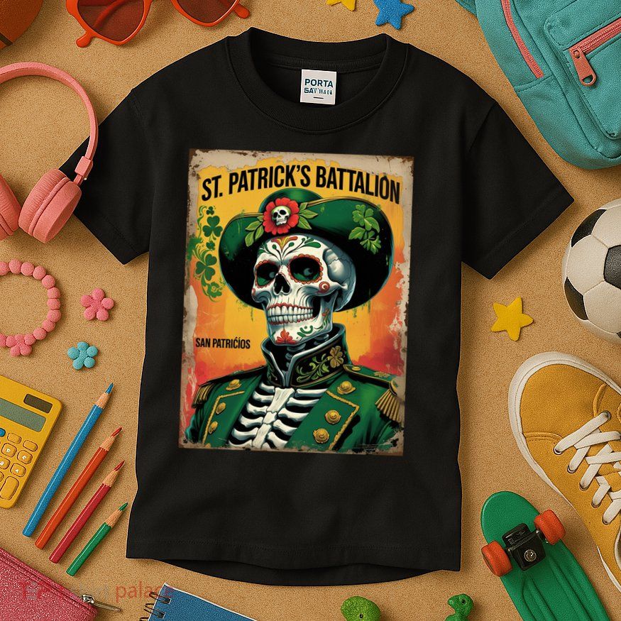 St Patrick's Battalion San Patricios Irish Mexican Kids T-Shirt