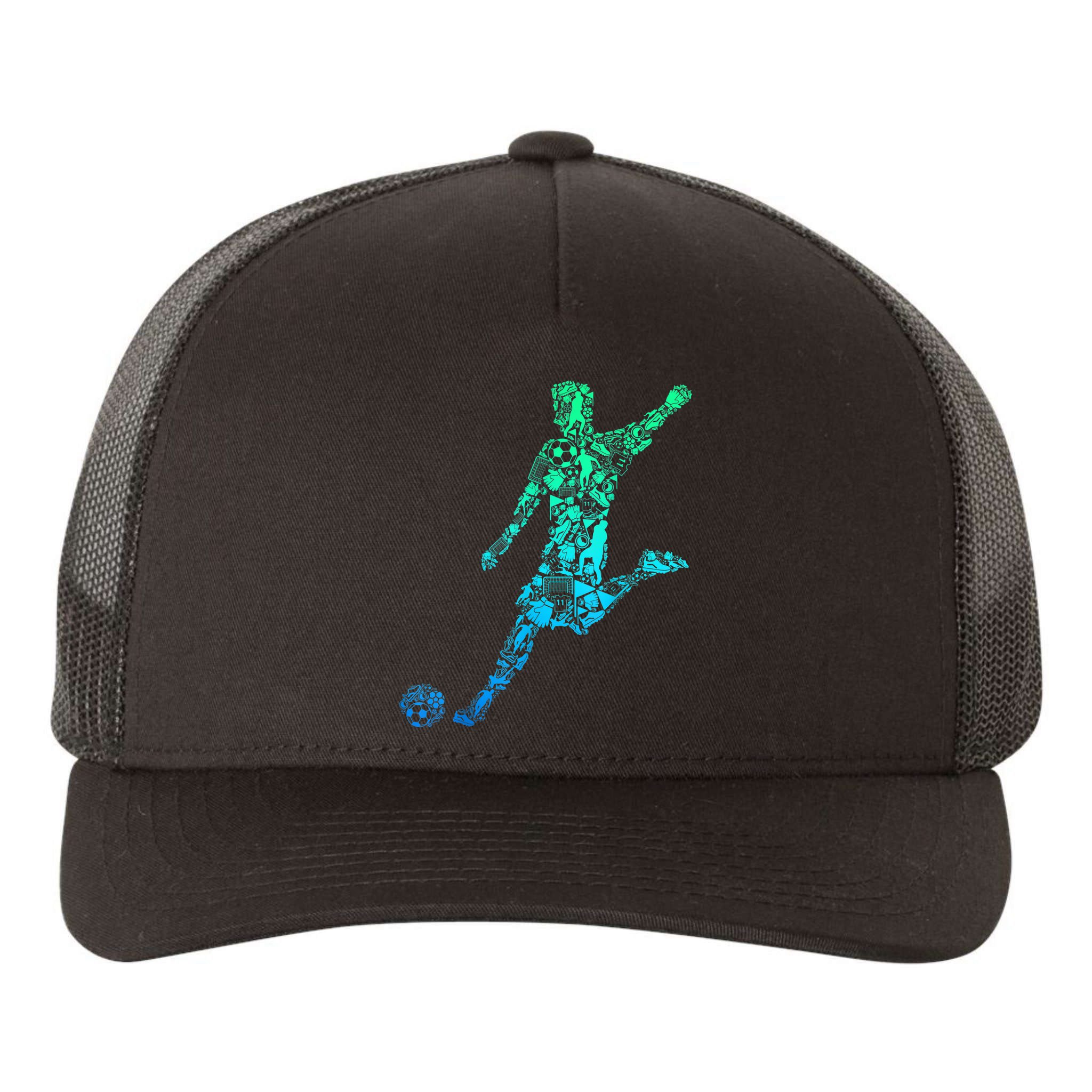 Soccer Player Boys Kids Youth Men TShirt Yupoong Adult 5-Panel Trucker Hat
