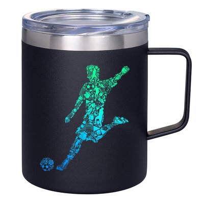 Soccer Player Boys Kids Youth Men TShirt 12oz Stainless Steel Coffee Mug