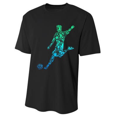 Soccer Player Boys Kids Youth Men TShirt Performance Sprint T-Shirt