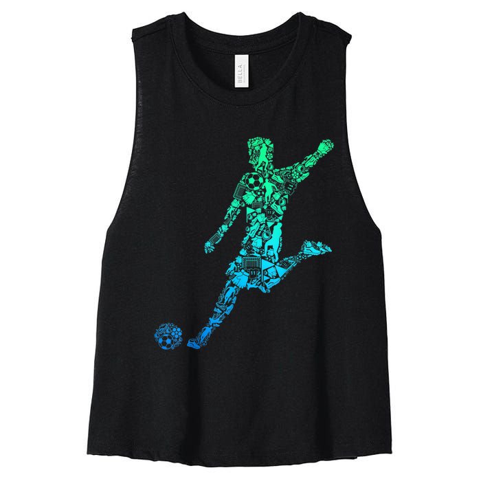 Soccer Player Boys Kids Youth Men TShirt Women's Racerback Cropped Tank