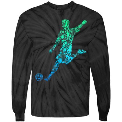 Soccer Player Boys Kids Youth Men TShirt Tie-Dye Long Sleeve Shirt