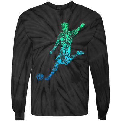 Soccer Player Boys Kids Youth Men TShirt Tie-Dye Long Sleeve Shirt