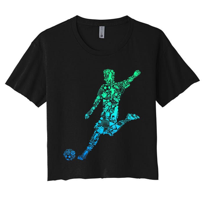 Soccer Player Boys Kids Youth Men TShirt Women's Crop Top Tee