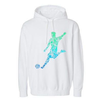 Soccer Player Boys Kids Youth Men TShirt Garment-Dyed Fleece Hoodie