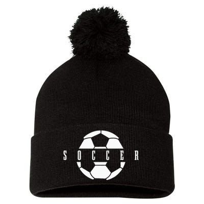 Soccer Player Ball Pom Pom 12in Knit Beanie