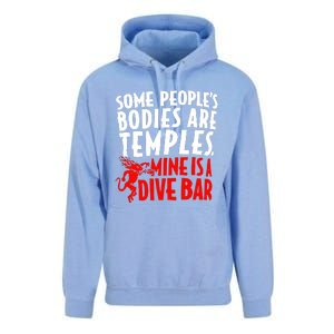 Some PeopleS Bodies Are Temples Mine Is A Dive Bar Unisex Surf Hoodie