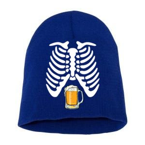 Skeleton Pregnancy Beer Funny Halloween New Dad Gift Short Acrylic Beanie