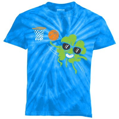 Shamrock Playing Basketball St Patricks Day Cute Gift Kids Tie-Dye T-Shirt