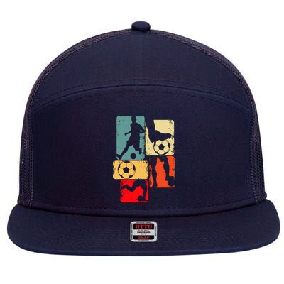 Soccer Player Boy 7 Panel Mesh Trucker Snapback Hat