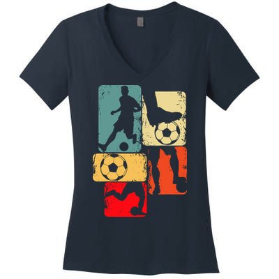 Soccer Player Boy Women's V-Neck T-Shirt