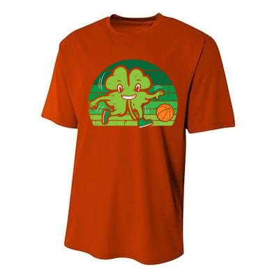 Shamrock Playing Basketball St Patricks Day Cute Gift Performance Sprint T-Shirt