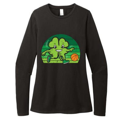 Shamrock Playing Basketball St Patricks Day Cute Gift Womens CVC Long Sleeve Shirt