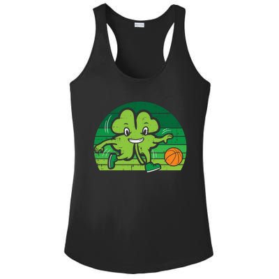 Shamrock Playing Basketball St Patricks Day Cute Gift Ladies PosiCharge Competitor Racerback Tank