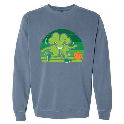 Shamrock Playing Basketball St Patricks Day Cute Gift Garment-Dyed Sweatshirt