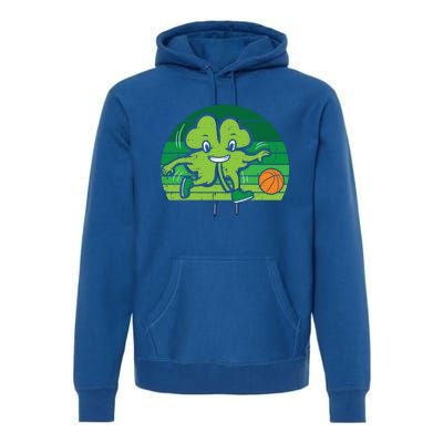 Shamrock Playing Basketball St Patricks Day Cute Gift Premium Hoodie