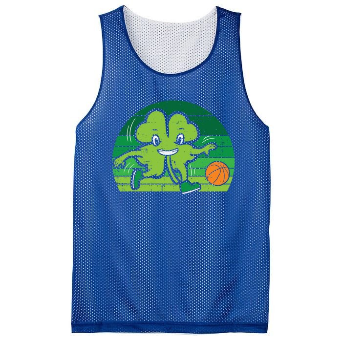 Shamrock Playing Basketball St Patricks Day Cute Gift Mesh Reversible Basketball Jersey Tank