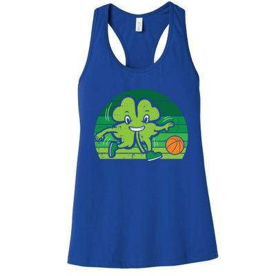 Shamrock Playing Basketball St Patricks Day Cute Gift Women's Racerback Tank