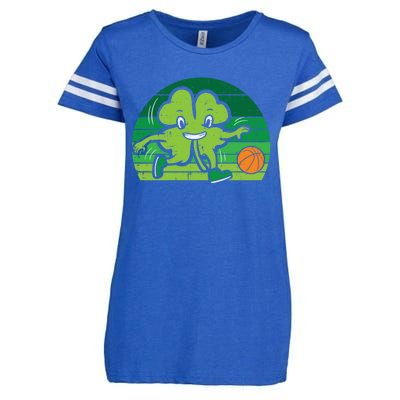 Shamrock Playing Basketball St Patricks Day Cute Gift Enza Ladies Jersey Football T-Shirt