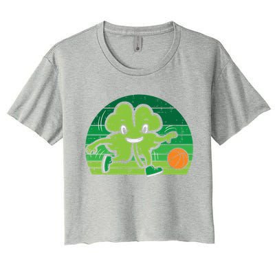 Shamrock Playing Basketball St Patricks Day Cute Gift Women's Crop Top Tee