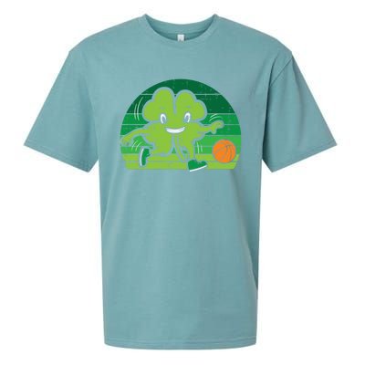 Shamrock Playing Basketball St Patricks Day Cute Gift Sueded Cloud Jersey T-Shirt