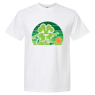 Shamrock Playing Basketball St Patricks Day Cute Gift Garment-Dyed Heavyweight T-Shirt