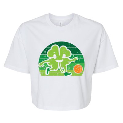 Shamrock Playing Basketball St Patricks Day Cute Gift Bella+Canvas Jersey Crop Tee