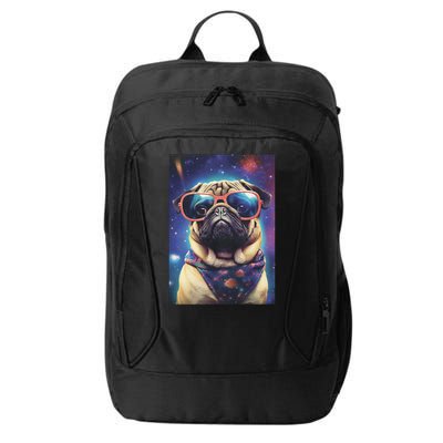 Space Pug Cool Dog Poster City Backpack