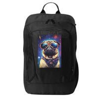Space Pug Cool Dog Poster City Backpack