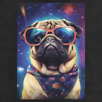 Space Pug Cool Dog Poster 11oz C Handle Ceramic Mug
