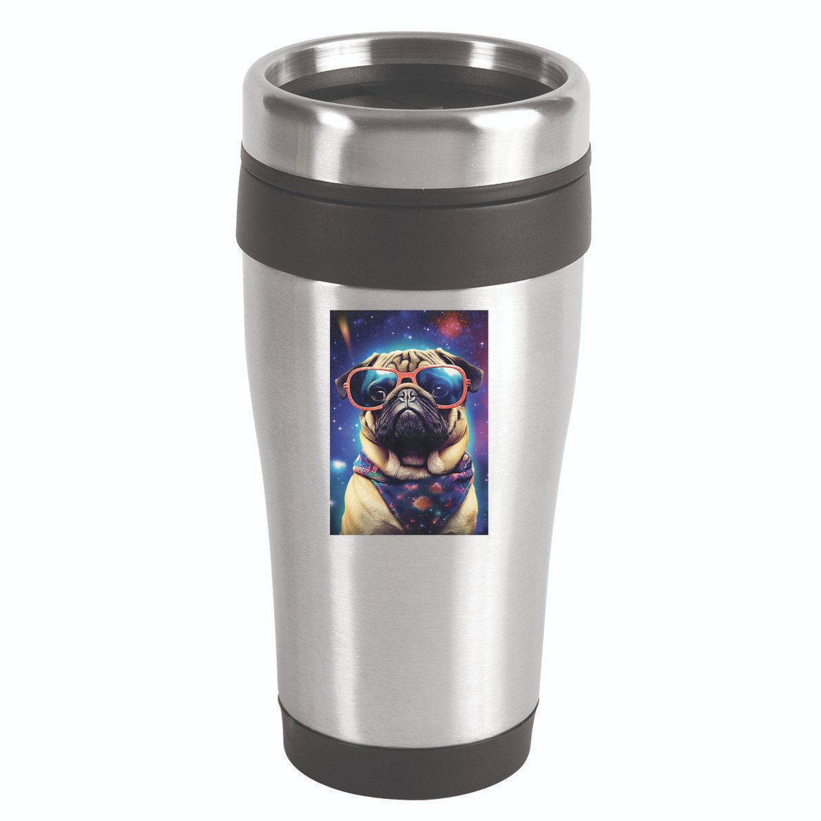 Space Pug Cool Dog Poster 16oz Travel Tumbler