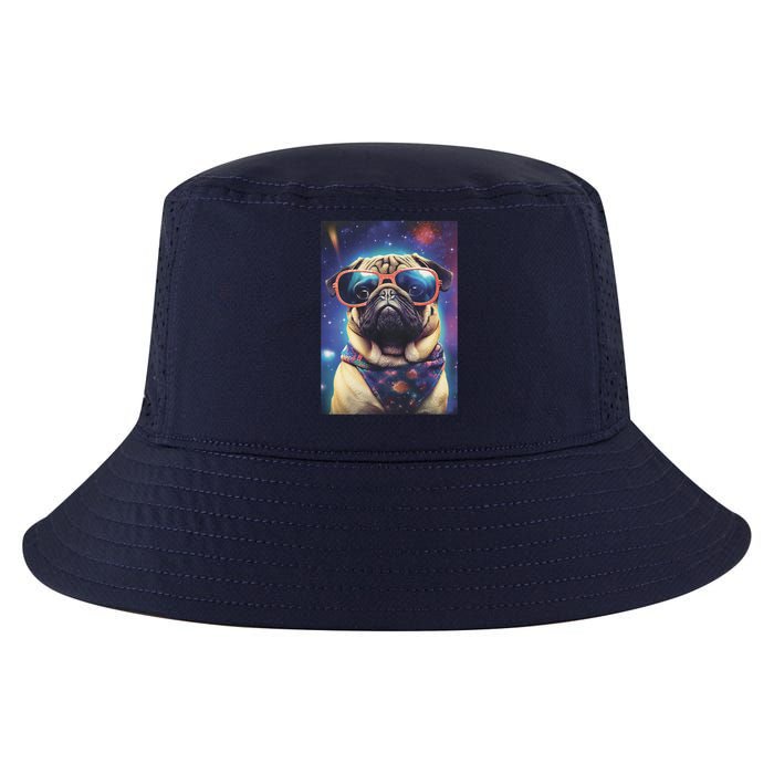 Space Pug Cool Dog Poster Cool Comfort Performance Bucket Hat