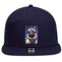 Space Pug Cool Dog Poster 7 Panel Mesh Trucker Snapback Hat