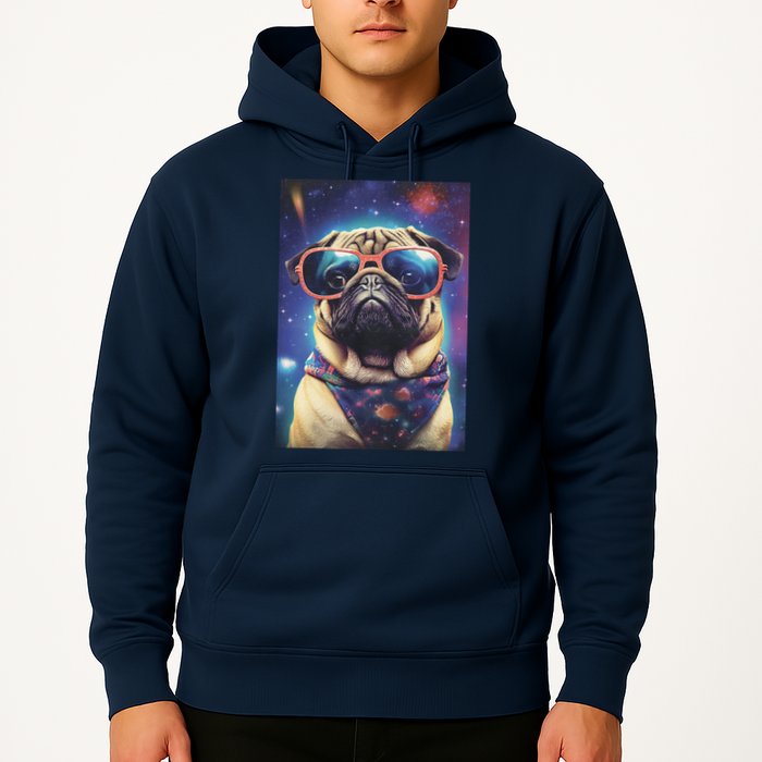Space Pug Cool Dog Poster Hoodie