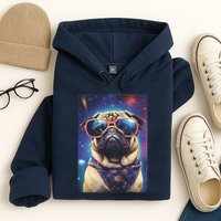 Space Pug Cool Dog Poster Hoodie
