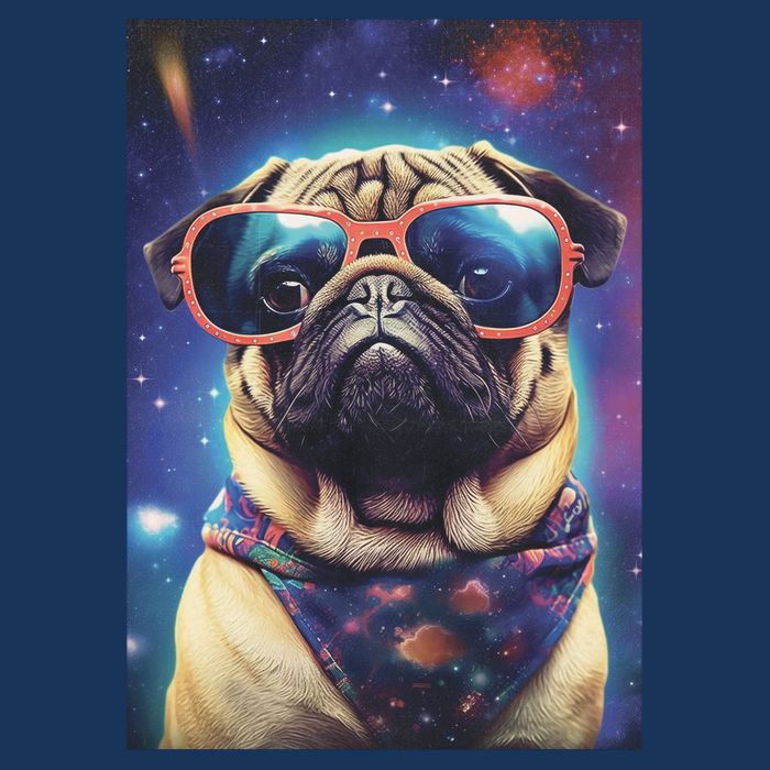 Space Pug Cool Dog Poster Hoodie