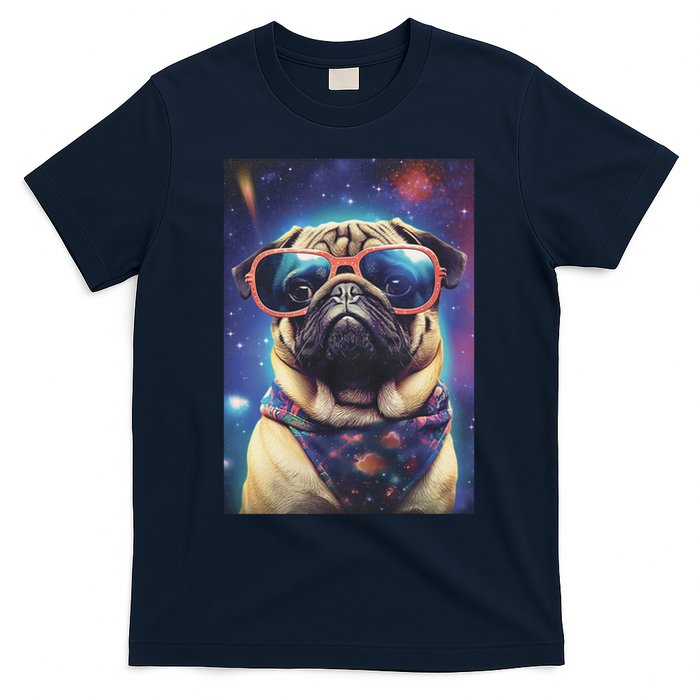 Space Pug Cool Dog Poster T-Shirt
