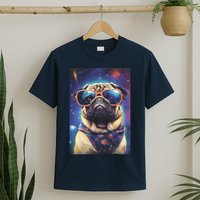 Space Pug Cool Dog Poster T-Shirt
